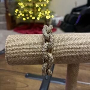 J. Crew Sparkling Gold Chain Belt